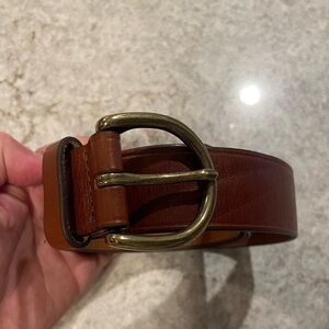 EUC Madewell B3052 Medium Perfect Belt Pecan Gold Leather Size XS